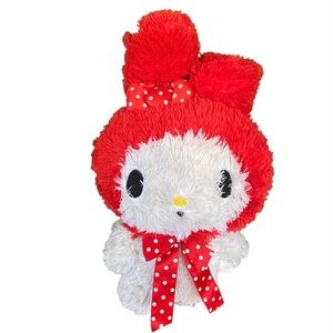 Sanrio My Melody Red Fluffy Plush Stuffed Animal